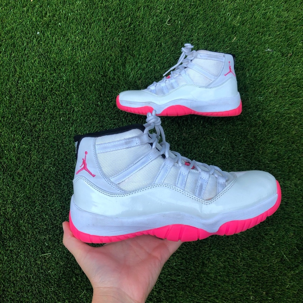 Air Jordan 11 pink and white